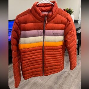 Cotopaxi Womens Fuego Down Jacket - Cayenne Stripes Medium